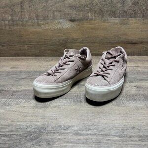 Converse One Star Platform Ox Mauve Suede Sneakers Women's Size 7.5